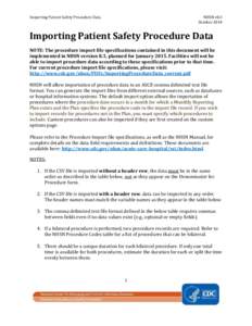 Importing Patient Safety Procedure Data - Jan 2015