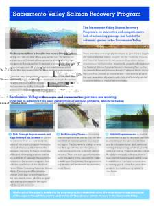 Sacramento Valley Salmon Recovery Program The Sacramento Valley Salmon Recovery Program is an innovative and comprehensive look at enhancing passage and habitat for salmonid species in the Sacramento Valley.