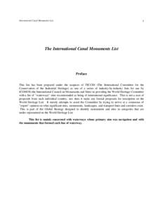 The International Canal Monuments List 1996