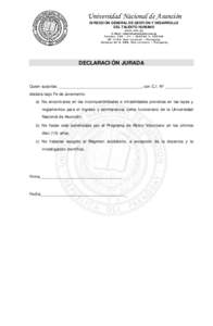 Universidad Nacional de Asunción DIRECCIÓN GENERAL DE GESTIÓN Y DESARROLLO DEL TALENTO HUMANO www.una.py C. Elect.:  Telefax: 595 – 21 – , 585546