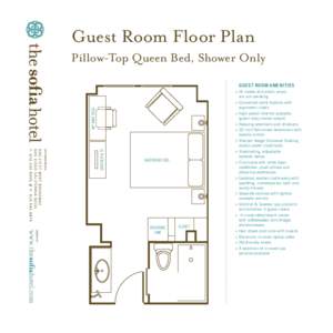 Guest Room Floor Plan Pillow-Top Queen Bed, Shower Only QUEEN SIZE BED  BEVERAGE