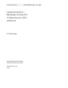 Hoover Press : EPP 102  DP5 HPEP02FM01[removed]CLIMATE POLICY— FROM RIO TO KYOTO