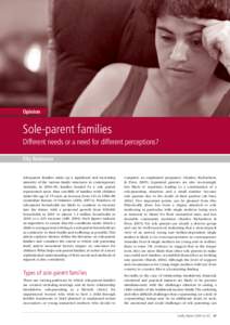 Opinion  Sole-parent families Different needs or a need for different perceptions? Elly Robinson