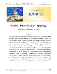 Awakened Humanity & Exodiplomacy