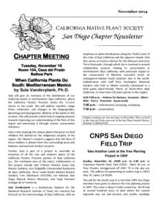 Western United States / California Native Plant Society / Botany / Balboa Park / Cuyamaca Rancho State Park / California / Conservation in the United States / Environment of the United States