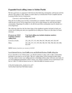 Toll-free telephone number / Local call / AT&T / BellSouth / Telephone number / Economy of the United States / Electronic engineering / Communication / North American Numbering Plan / Telephone numbers / Bell System / Identifiers