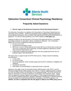 Medicine / Glenrose Rehabilitation Hospital / Clinical psychology / Edmonton / Residency / University of Alberta / National Matching Service / Alberta Health Services / Medical education in the United States / Education / Alberta