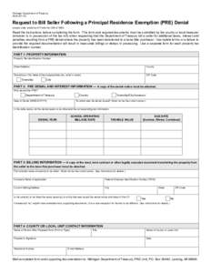 Form 4816, Request to Bill Seller Following a Principal Residence Exemption (PRE) Denial