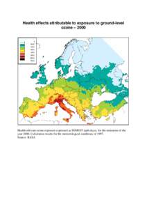 Health effects attributable to exposure to ground-level ozone – 2000