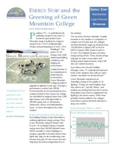 ENERGY STAR and the Greening of Green Mountain College ENERGY STAR®