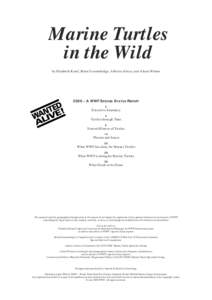 Marine Turtles in the Wild by Elizabeth Kemf, Brian Groombridge, Alberto Abreu, and Alison Wilson 2000 – A WWF SPECIES STATUS REPORT 2