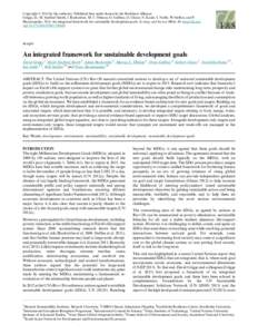 Copyright © 2014 by the author(s). Published here under license by the Resilience Alliance. Griggs, D., M. Stafford Smith, J. Rockström, M. C. Öhman, O. Gaffney, G. Glaser, N. Kanie, I. Noble, W. Steffen, and P. Shyam