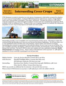 Innovative Technologies Interseeding Cover Crops  Timely