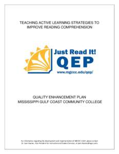 TEACHING ACTIVE LEARNING STRATEGIES TO IMPROVE READING COMPREHENSION QUALITY ENHANCEMENT PLAN MISSISSIPPI GULF COAST COMMUNITY COLLEGE