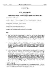 COUNCIL  DIRECTIVE  2014/•48/•EU  -  of  24  March[removed]amending  Directive  2003/•48/•EC  on  taxation  of  savings  income  in  the  form  of  interest  payments