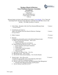 TWIA Board of Directors[removed]agenda