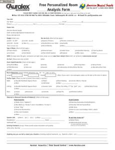 Print Form  Free Personalized Room Analysis Form PLEASE PRINT CLEARLY AND USE ONE (1) SHEET PER ROOM. Use black pen or dark pencil when filling out by hand.