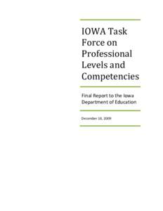 IOWA Task Force on Professional Levels and Competencies