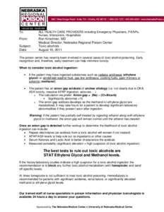 Alcohols / Diols / Electrolyte disturbances / Suicide methods / Fomepizole / Anion gap / Antifreeze / Poison / Ethylene glycol poisoning / Chemistry / Medicine / Household chemicals