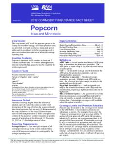 United States Department of Agriculture Risk Management Agency January[removed]COMMODITY INSURANCE FACT SHEET