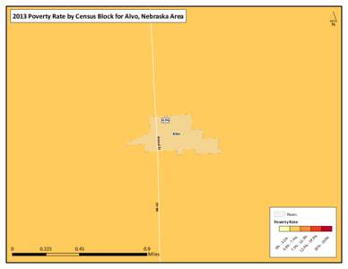 ´  2013 Poverty Rate by Census Block for Alvo, Nebraska Area 4.9%