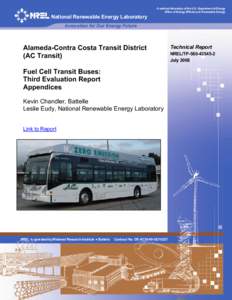 Alameda-Contra Costa Transit District (AC Transit) Fuel Cell Transit Buses: Third Evaluation Report - Appendices