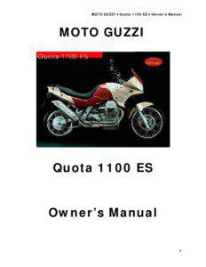 MOTO GUZZI • Quota 1100 ES • Owner’s Manual  MOTO GUZZI