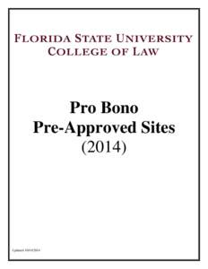 Pro Bono Pre-Approved Sites[removed]Updated[removed]