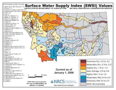 RIVER INDEX & SWSI VALUES  Surface Water Supply Index (SWSI) Values 1 Marias above Tiber Reservoir[removed]Tobacco -1.3