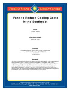 Fans to Reduce Cooling Costs in the Southeast Author Chandra, Subrato  Publication Number