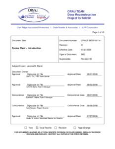 ORAU TEAM Dose Reconstruction Project for NIOSH Oak Ridge Associated Universities I Dade Moeller & Associates I MJW Corporation Page 1 of 10