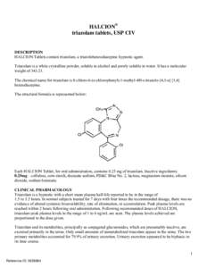 HALCION®  triazolam tablets, USP CIV DESCRIPTION