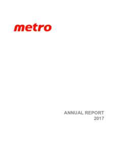 ANNUAL REPORT 2017 COMPANY PROFILE With annual sales of over $12 billion and over 65,000 employees, METRO is a leader in the food and pharmaceutical distribution in Québec and Ontario, where it operates or supplies a n