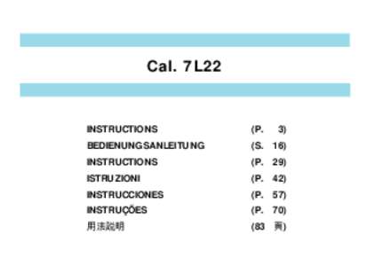 Cal. 7L22  INSTRUCTIONS (P.