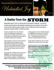 DEC 2012   Wednesday, April 27, 2011 is a day we will not soon forget in Alabama.  The wave of        tornado‐spawning storms that destroyed complete towns and resulted in the loss 