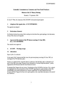 minutes plenary meeting September 2002 of the sccnfp