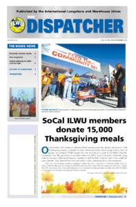 Published by the International Longshore and Warehouse Union  DISPATCHER www.ilwu.org  Vol 72, NO 10 • November 2014