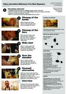 Video Journalism Reference: Five Shot Sequence Version 0.2 (JulyCreative Commons Attribution