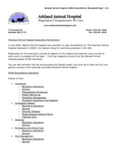 Ashland Animal Hospital AAHA Accreditation Standards Page 1 of 4  Ashland Animal Hospital