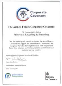 Corporate  Covenant The Armed Forces Corporate Covenant