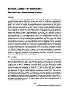 Stock assessment / Fish mortality / Pacific halibut / Maximum sustainable yield / Discards / Bycatch / Fisheries management / Fish stock / Pacific ocean perch / Fisheries science / Fish / Environment