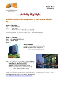 Archi-News 13 July 2012 Activity Highlight  Series 2 - Reminder :