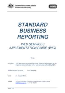 Web Services Implementation Guide (WIG)