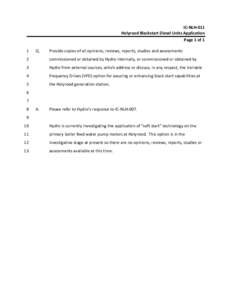 IC‐NLH‐011  Holyrood Blackstart Diesel Units Application  Page 1 of 1  1   Q. 