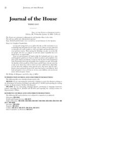 22  JOURNAL OF THE HOUSE Journal of the House THIRD DAY