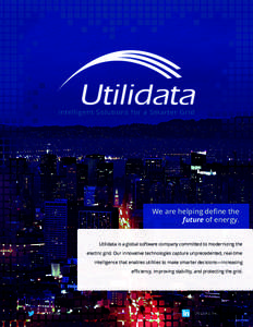 Intelligent Solutions for a Smarter Grid  We are helping define the future of energy. Utilidata is a global software company committed to modernizing the electric grid. Our innovative technologies capture unprecedented, 