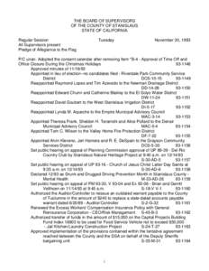 November 30, [removed]Board of Supervisors Minutes