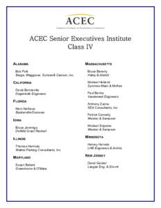ACEC Senior Executives Institute Class IV ALABAMA Bob Polk Barge, Waggoner, Sumner& Cannon, Inc.