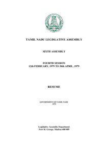 TAMIL NADU LEGISLATIVE ASSEMBLY  SIXTH ASSEMBLY