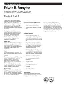 U.S. Fish & Wildlife Service  Edwin B. Forsythe National Wildlife Refuge Units 3, 4, & 5 Thank you for participating in the